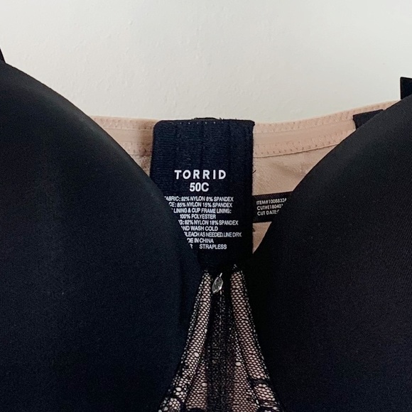 NWT Torrid Black Microfiber Lightly Lined Multi-way Convertible Strapless Bra - Picture 6 of 9